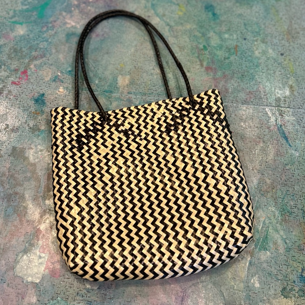 Black & White Woven Bag